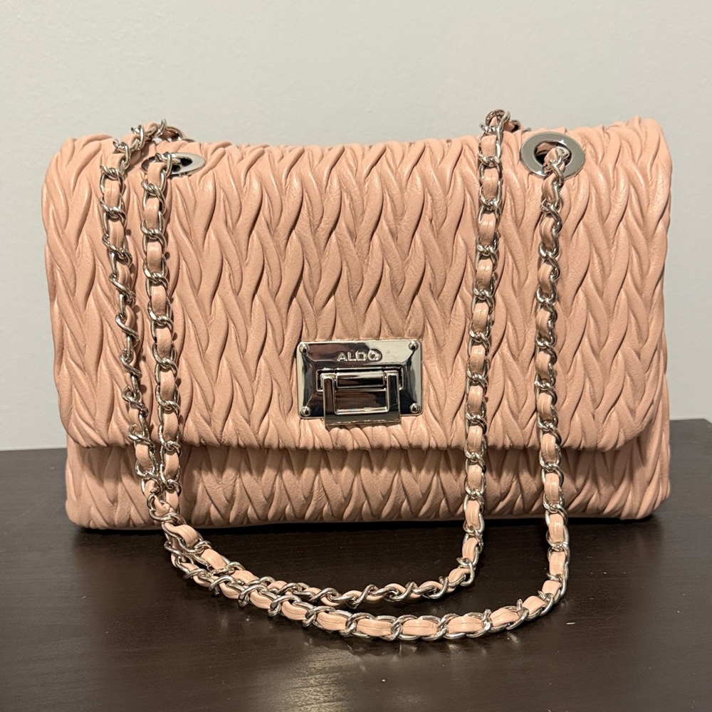NWOT ALDO Blush Woven Chain Shoulder Bag